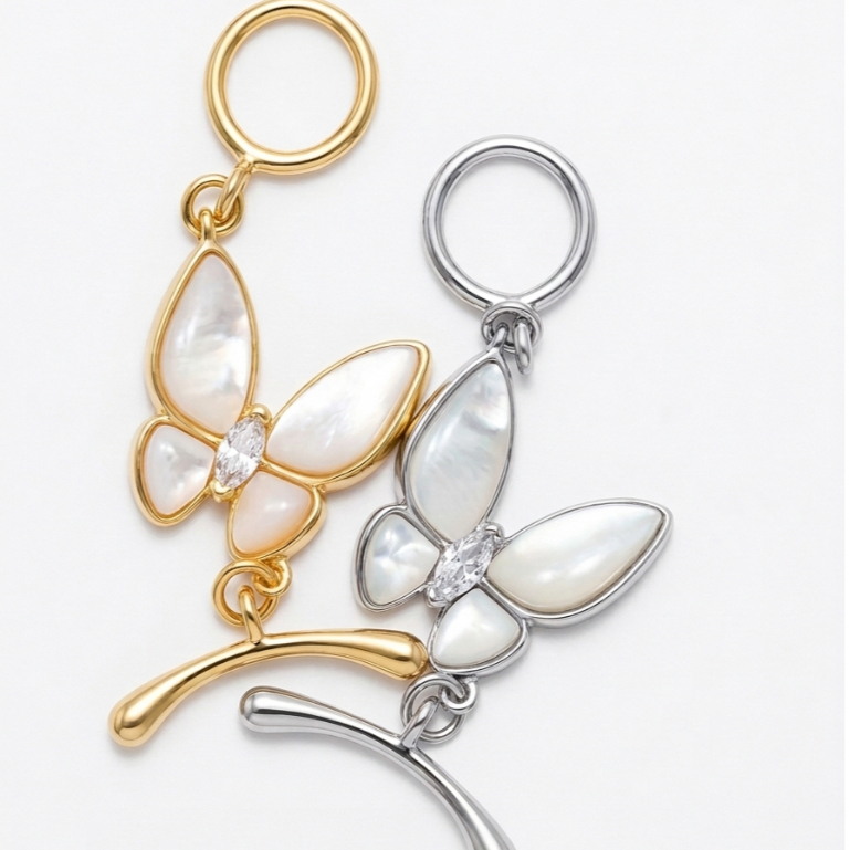 Kaitan Tembaga Lapis Emas 18K, Kaitan Kalung, Kaitan kalung Mutiara, Aksesoris Kalung Mutiara