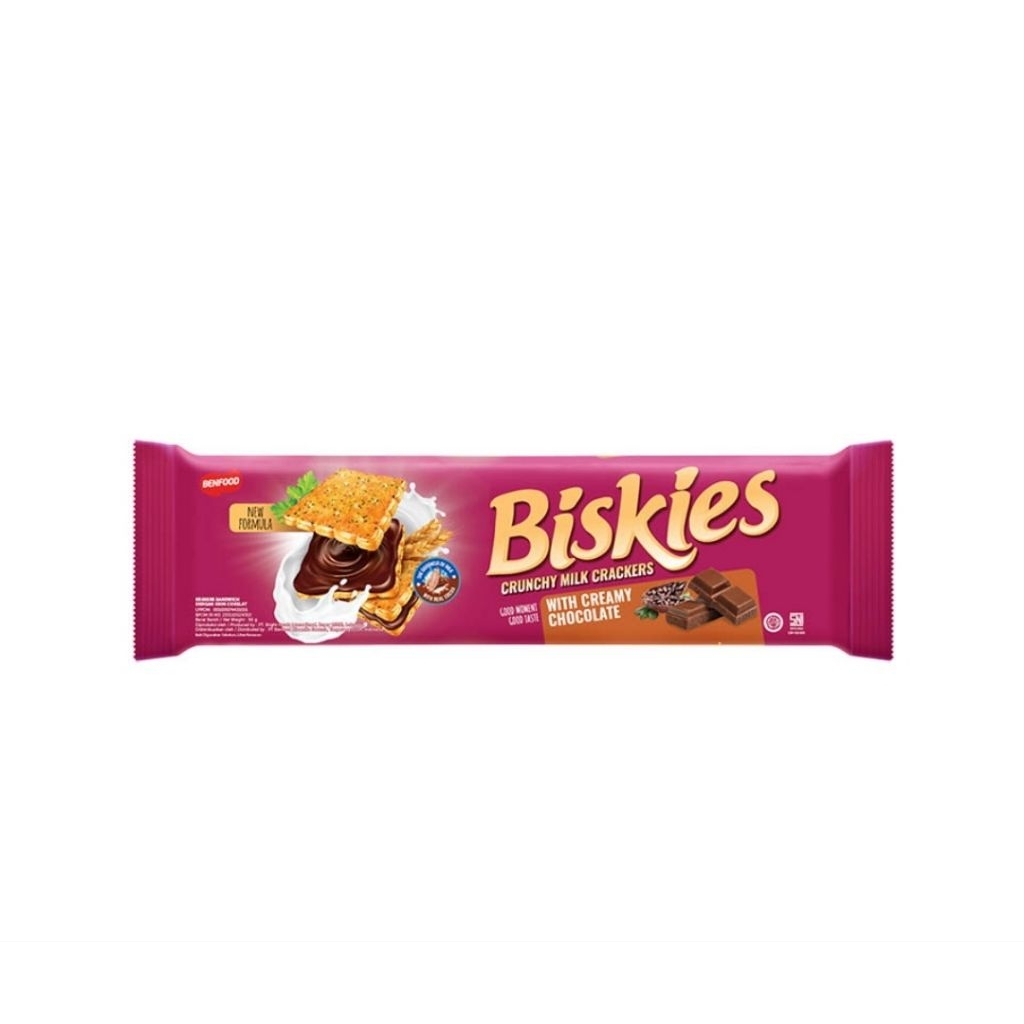Biskies Sandwich Crackers Biskuit Cokelat 96 g