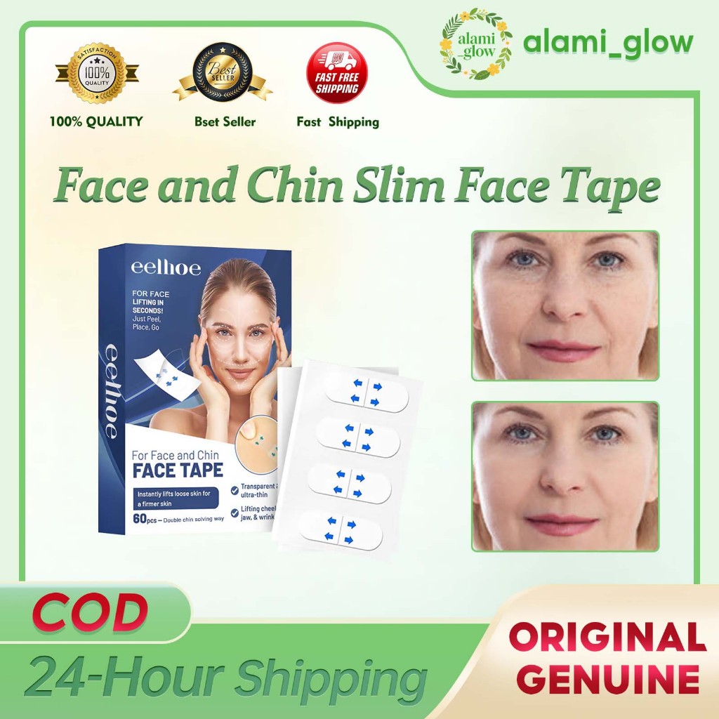EELHOE Face Lift Tape 60pcs  Invisible Face Lift Stickers Tightening Wrinkles