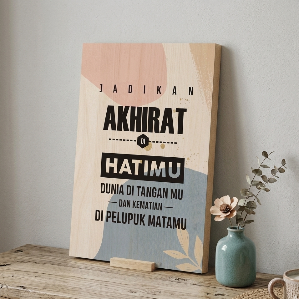 Pajangan Dinding Quotes Islami Papan Kayu MDF Dekorasi Rumah Minimalis 20x30cm