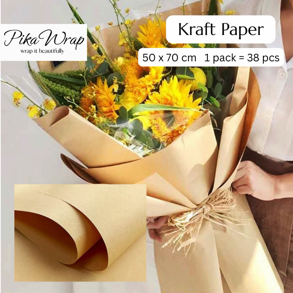 (PACK) Kraft Paper Flower Wrapping Buket Bunga Bungkus Kado Premium