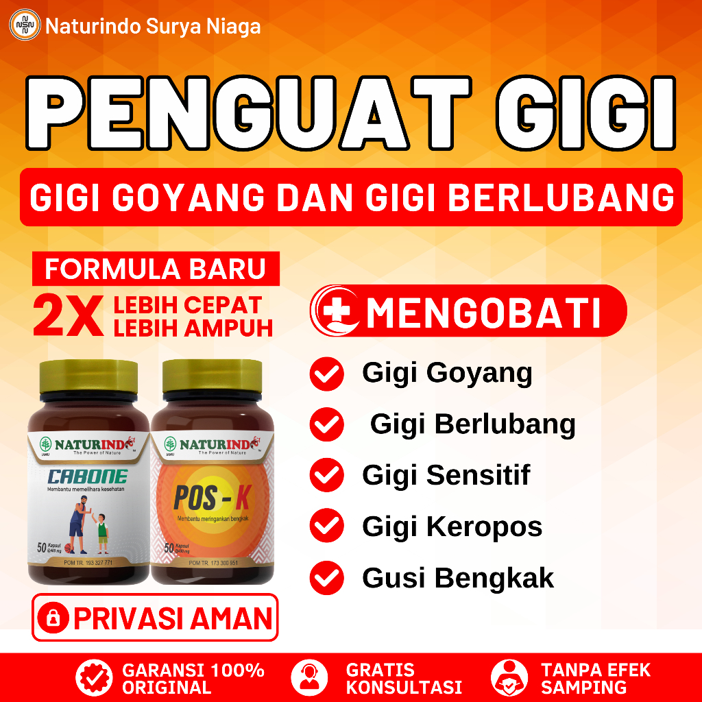 Obat Penguat Gigi Goyang Herbal Ampuh Gigi Goyah Cabone Naturindo