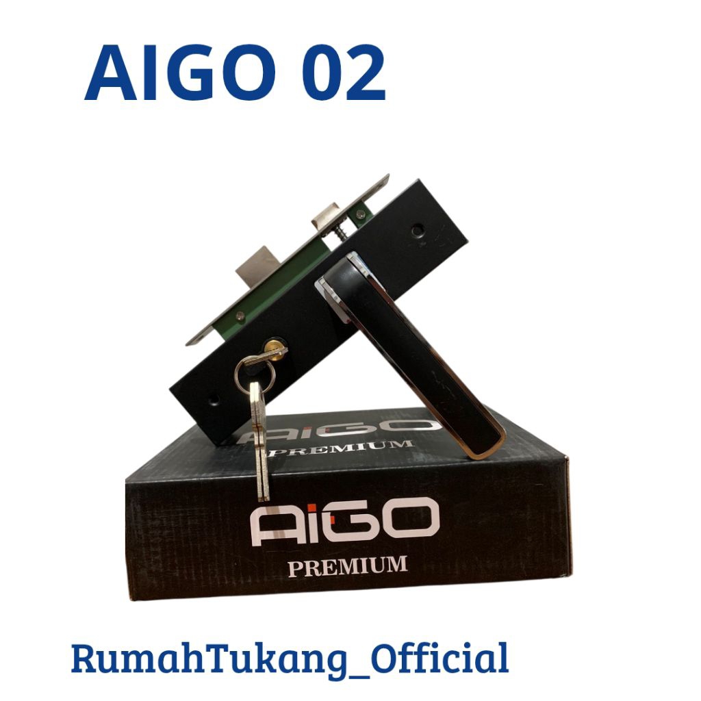 Kunci Pintu Rumah Handle Slot  Tanggung  AIGO PREMIUM  Sedang 20 cm Gagang Slot [ fullset ]