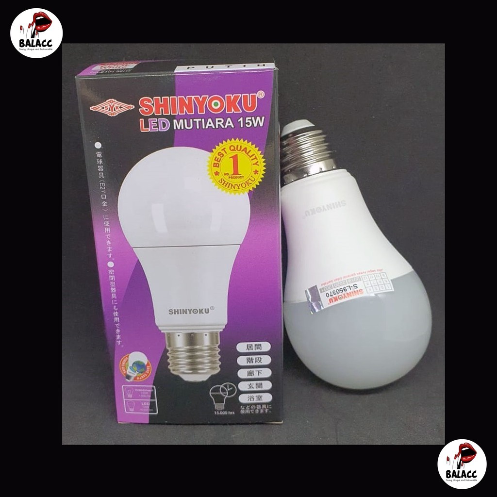 Lampu Led Shinyoku Mutiara 15 Watt Garansi 1 Tahun / Lampu Shinyoku 15w / Lampu Bohlam 15 Watt
