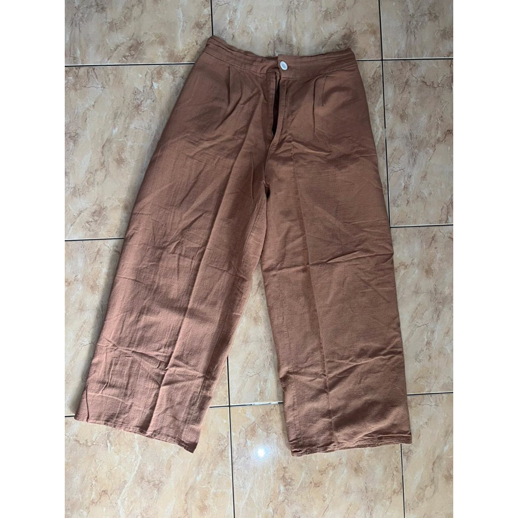 Kulot Linen Moca by Clo.id Preloved (PL) Celana Basic Wanita