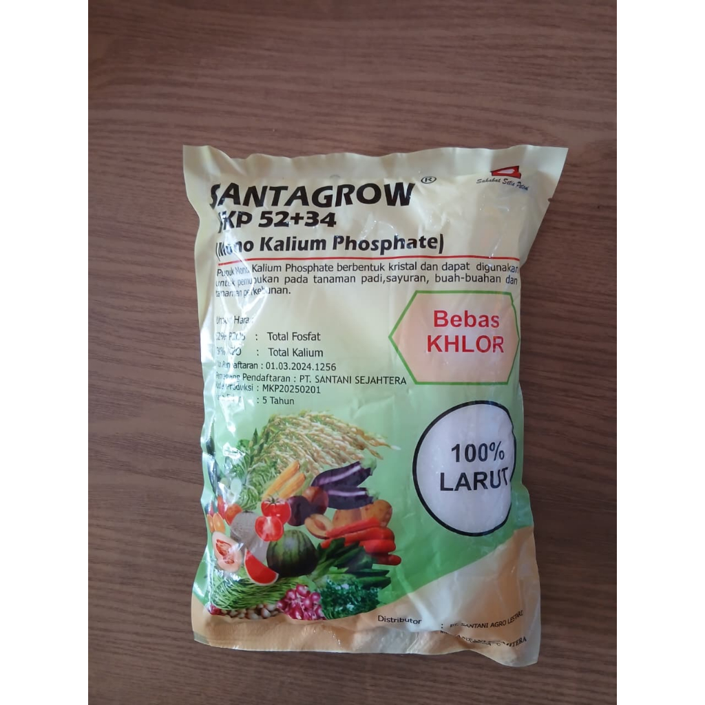 PUPUK SANTAGROW MKP 52+34 BERAT 1 KG / Santagrow