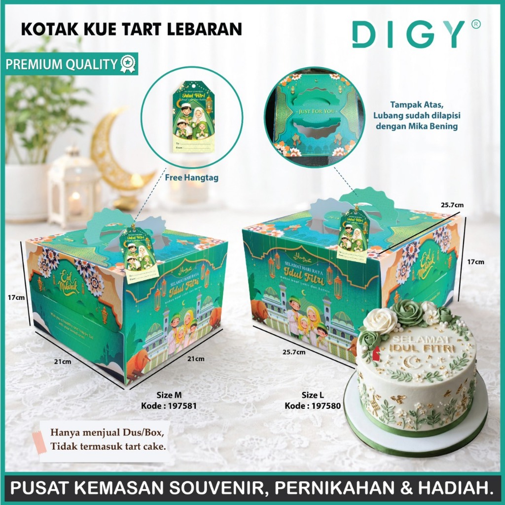 Kotak kue tart lebaran /Kotak gift box lebaran/Kotak Natal 3D / Dus Mika Kue Tart Bolu Premium Lebar