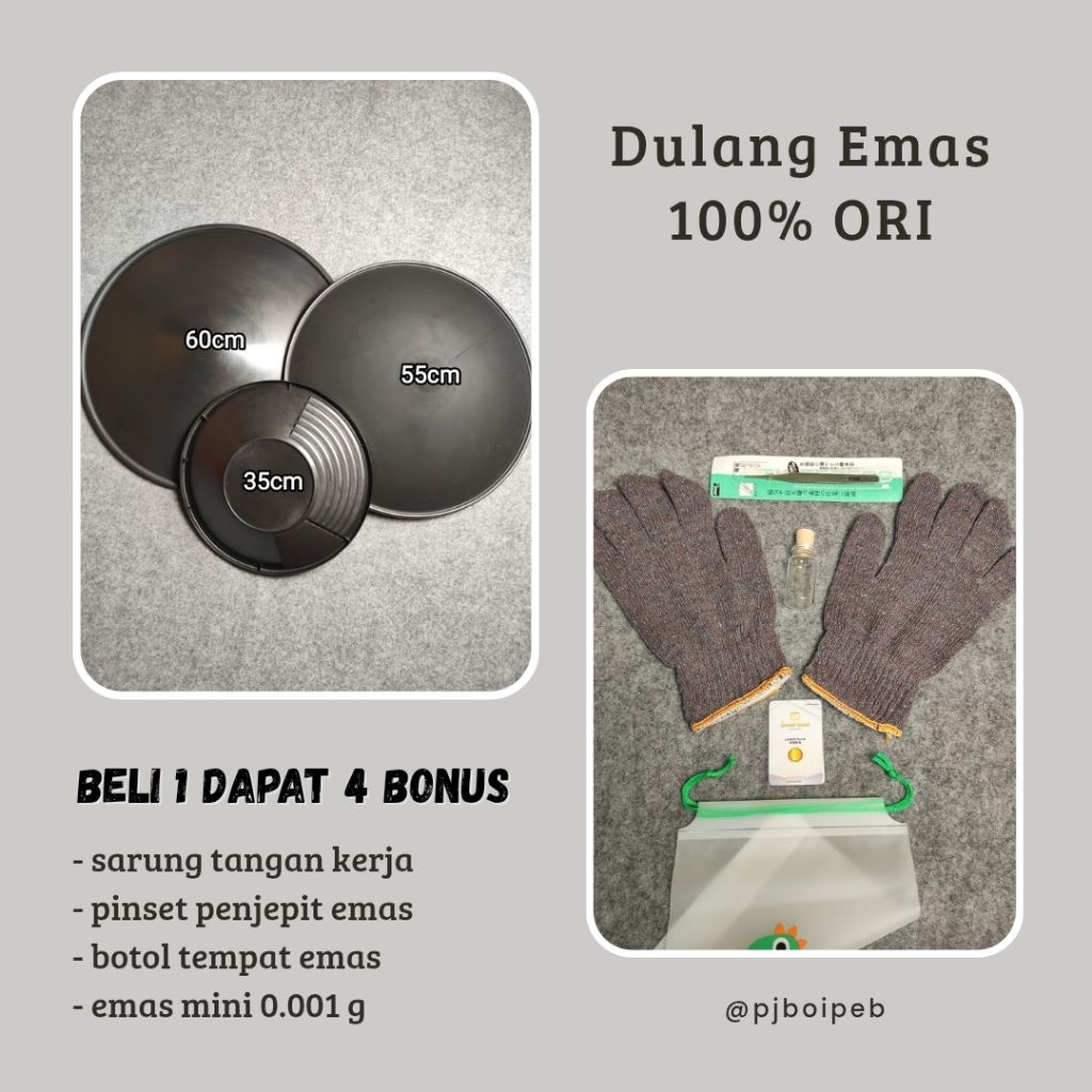 100% ORI [Bahan Polypropylene] Dulang Emas Pemisah Biji Emas Dengan Pasir Tanah Batu GRATIS Sarung T