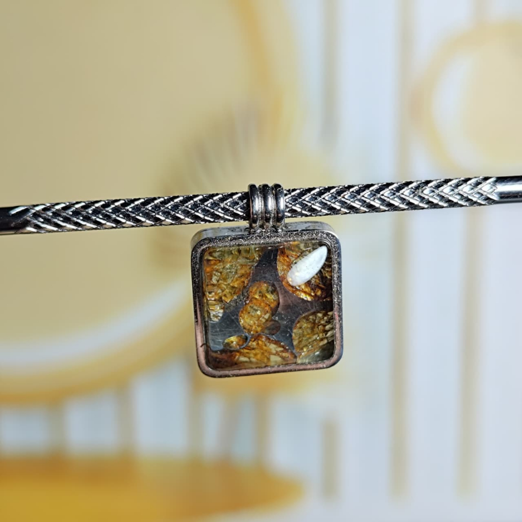 Natural Pallasite kenya Sericho Olive Meteorite 12mm Pendant Tipe 4 (3)