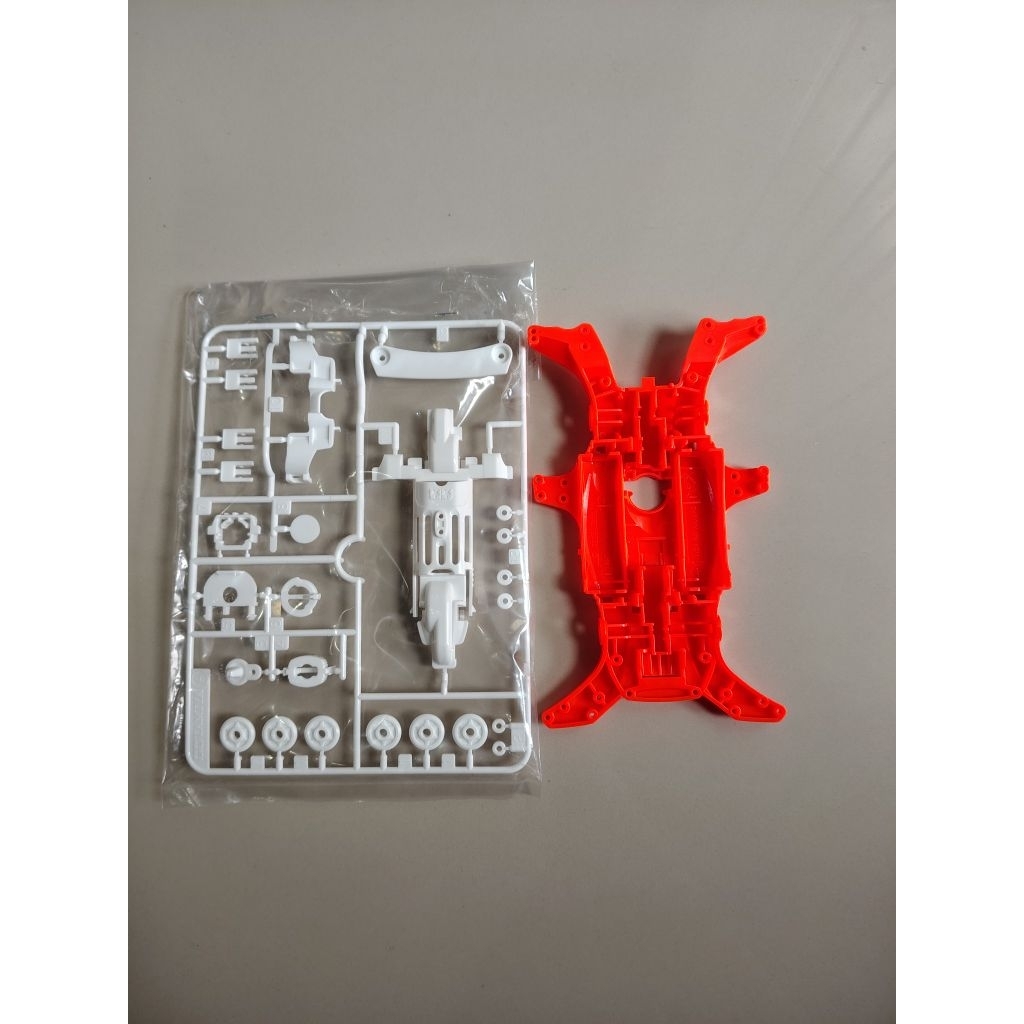 tamiya MA chassis orange fluorescent orange + gear box white