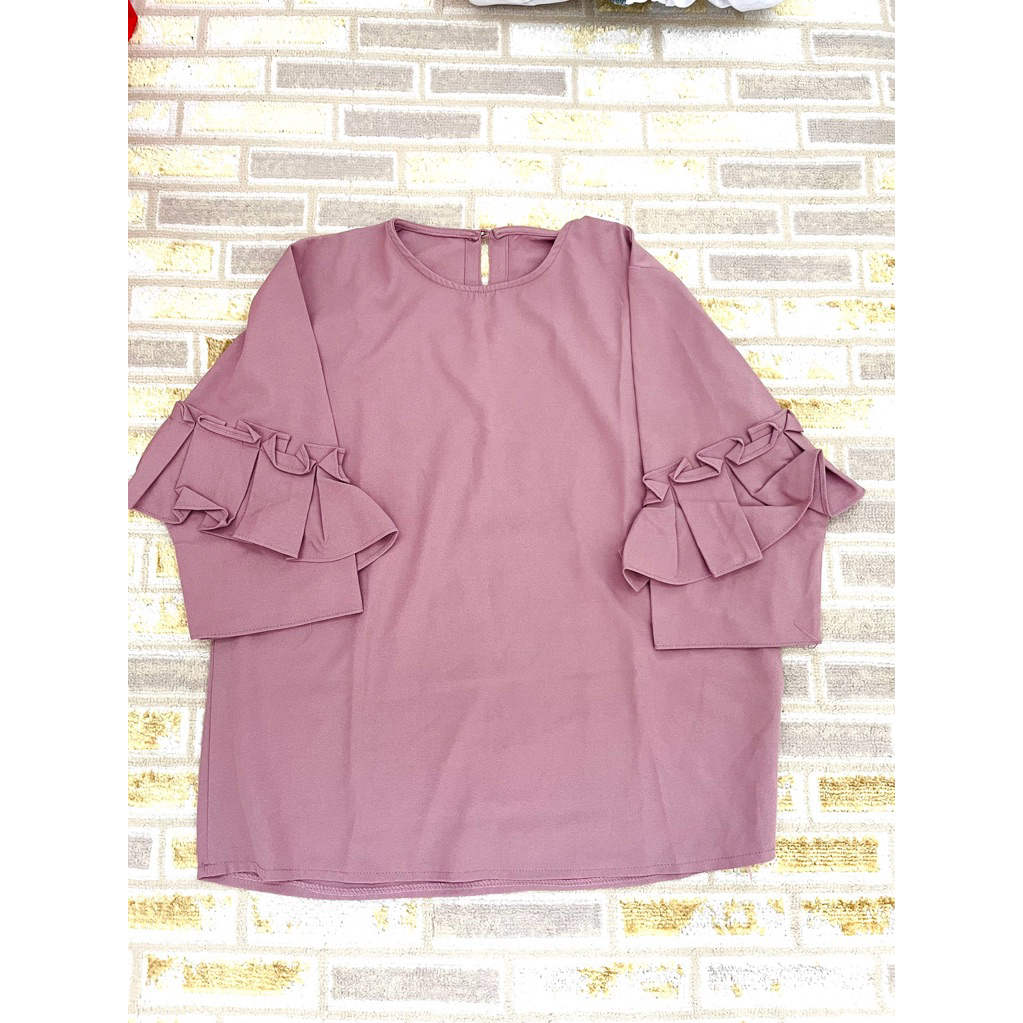 Blouse wanita warna ungu muda