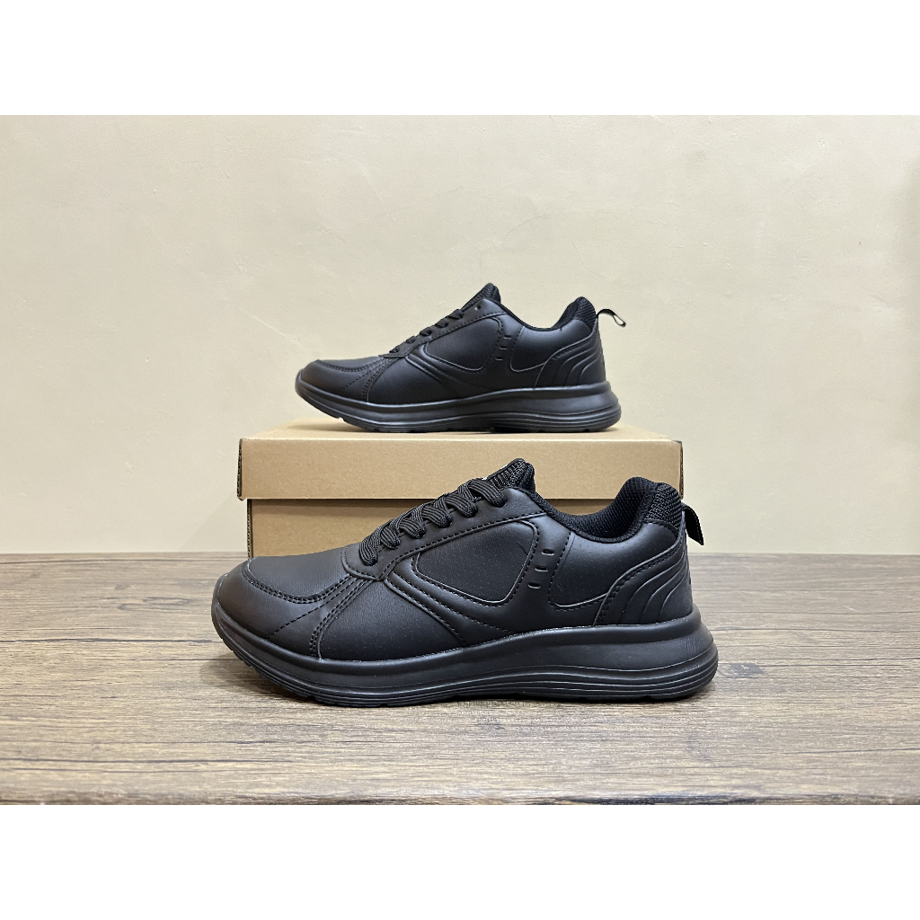 Sepatu Sekolah Casual Astec ASC Lewis Running Full Black Original