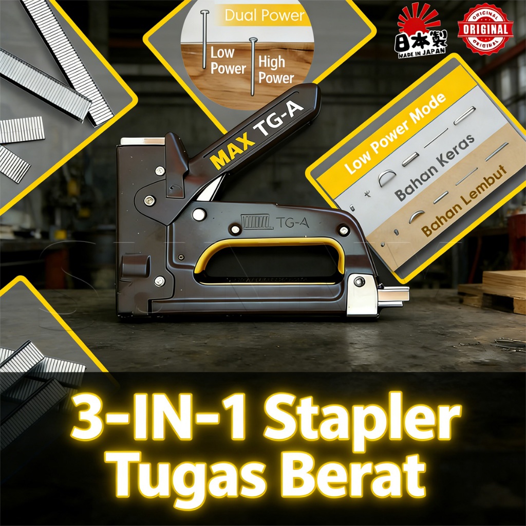 Max Gun Tacker TG-A Stapler isi Stapler Tembak Diimpor dari Jepang Stapler manual Staples Tembak T3-