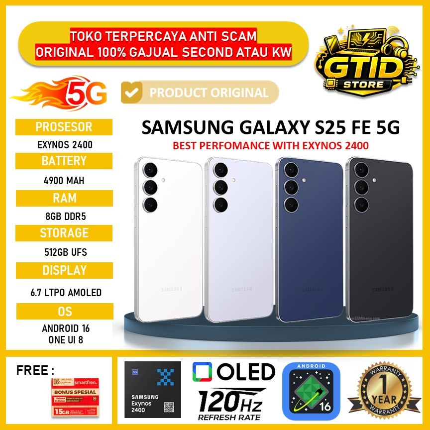 [ READY NEW ] Samsung Galax S25 FE 5G 2025 Exynos 2400 Ram 8GB 512GB Garansi Resmi SEIN