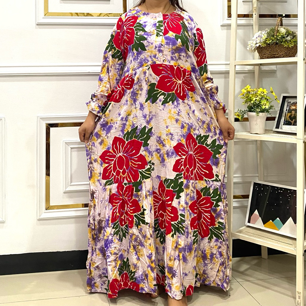 Gamis Batik Sunan Sah Dws Susun Tgn 3/4 (Busui)