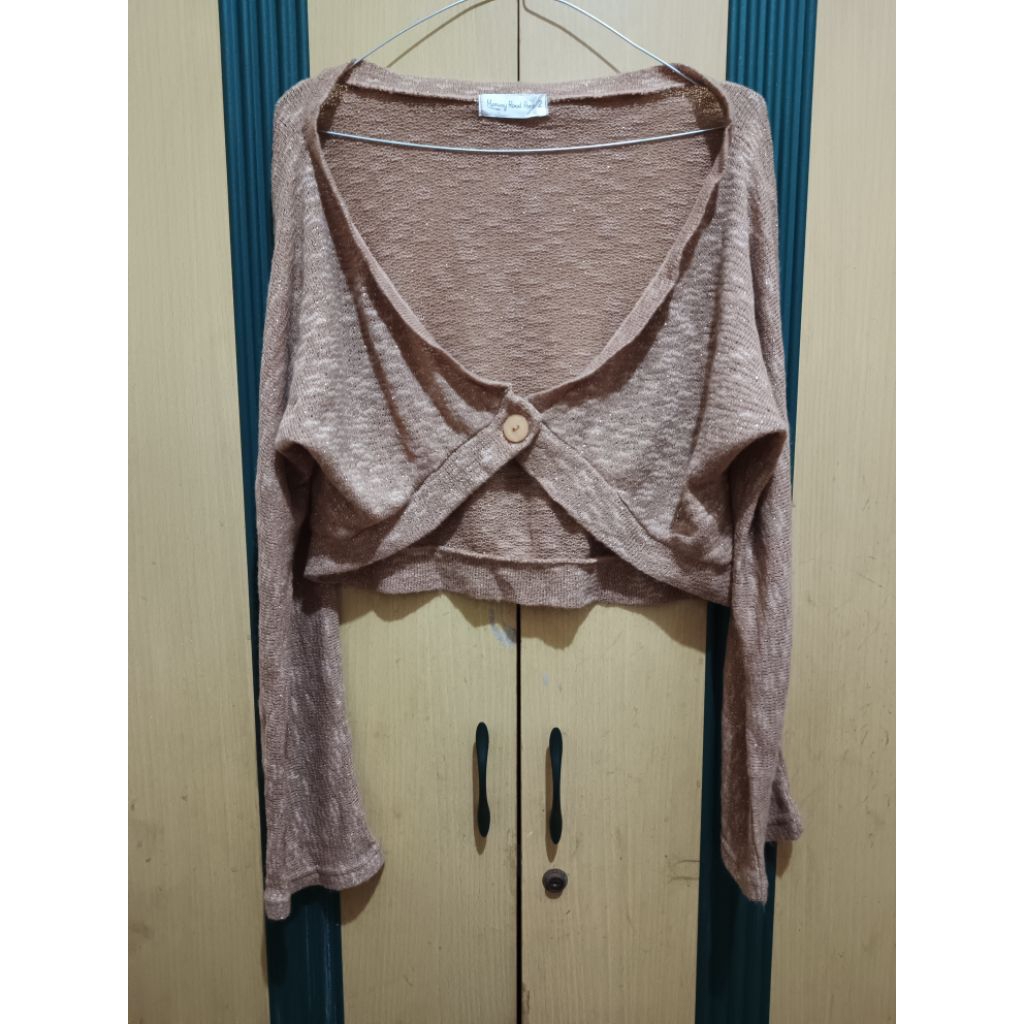 PRELOVED CARDIGAN RAJUT PREMIUM KANCING 1 LENGAN PANJANG BLING-BLING MURAH
