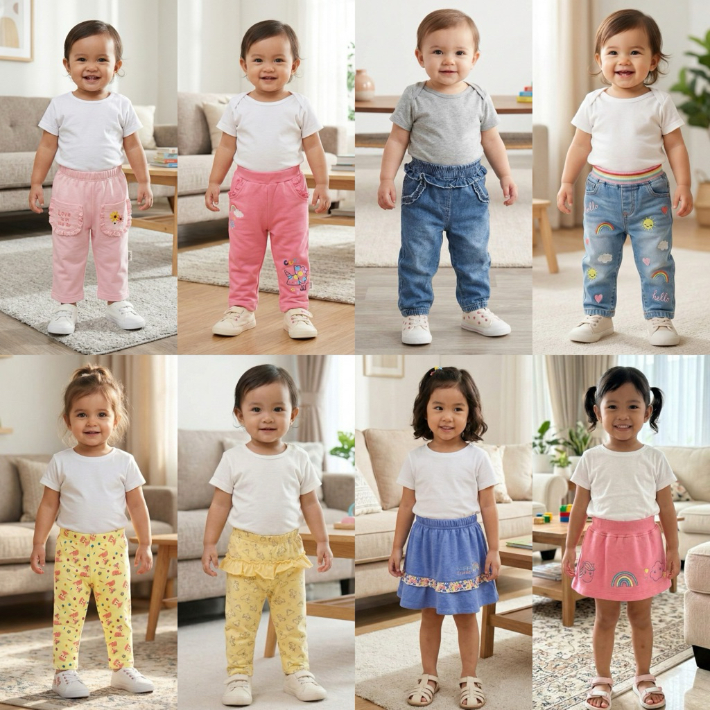 Celana Pipiniko Bayi Perempuan 3-24 Bulan