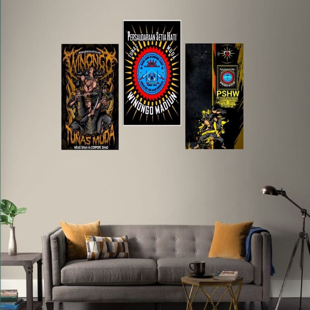 Hiasan Dinding Pencak Silat PSHW isi 3pcs
