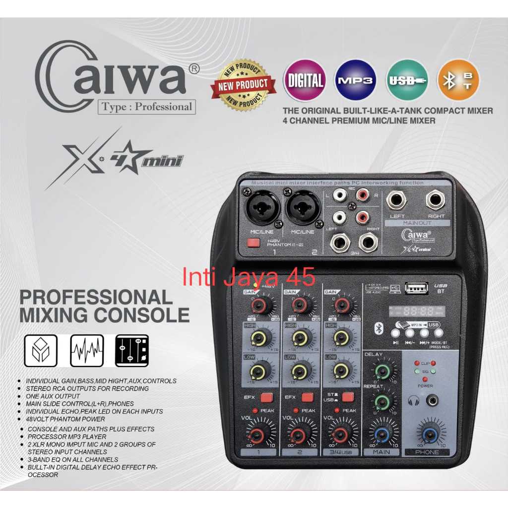 Caiwa X-4 Mini Mixer 4 Channel Professional Audio