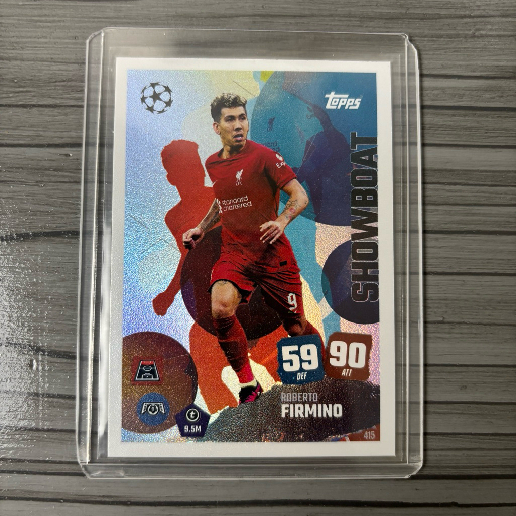 Kartu Bola Firmino Showboat Topps Match Attax 2025 2026 Liverpool