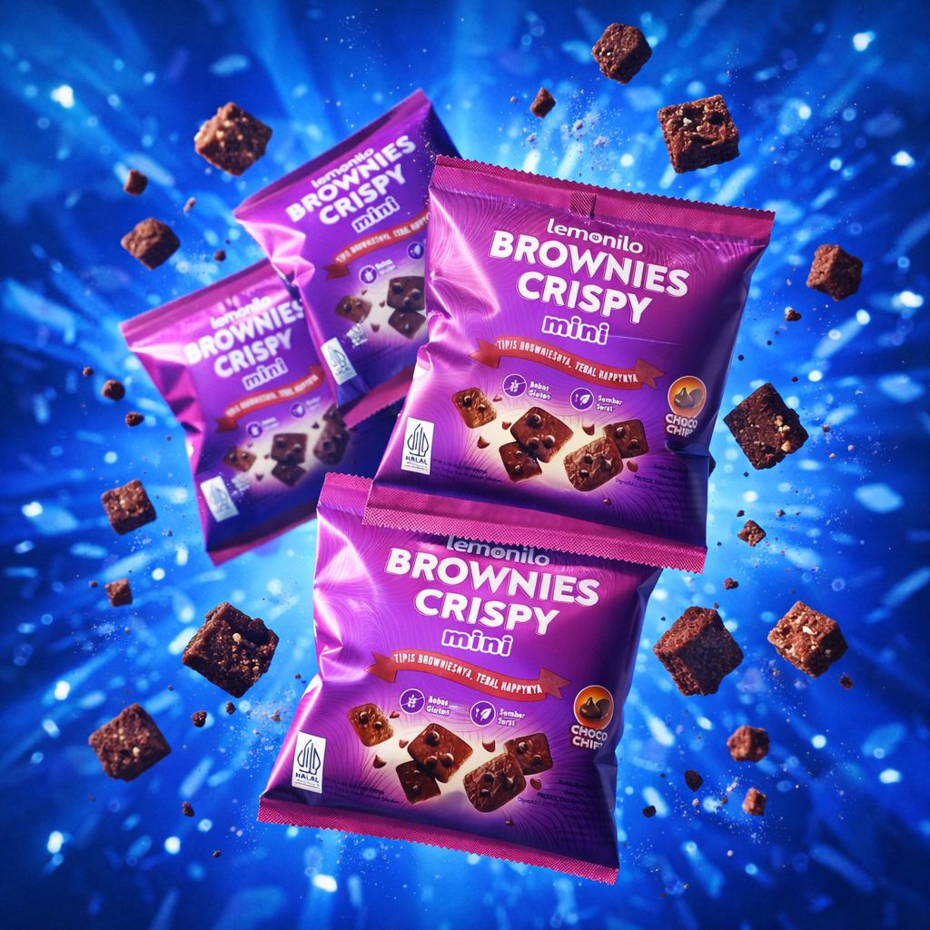 Lemonilo Brownies Crispy Mini 1 Renteng Isi 10pcs @9gram Kukis Snack Cemilan Camilan Makanan Kue Ker