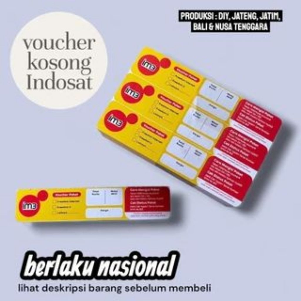 VOUCHER ZERO INDOSAT KOSONGAN BAHAN INJECKAN VOUCHER DATA 1BENDEL ISI 150pcs