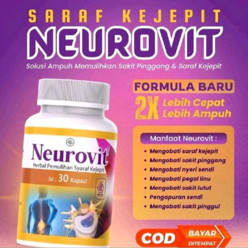 Neurovit Vitamin Saraf B1 B6 B12 Untuk Kesemutan Saraf Kejepit Nyeri Saraf Kebas Original / BPOM