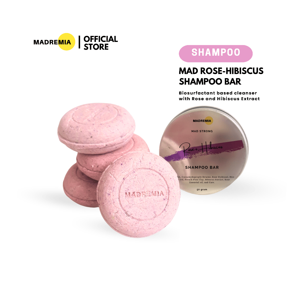 Madremia Mad Rose Hibiscus Shampoo Bar (Sulfate-Free)