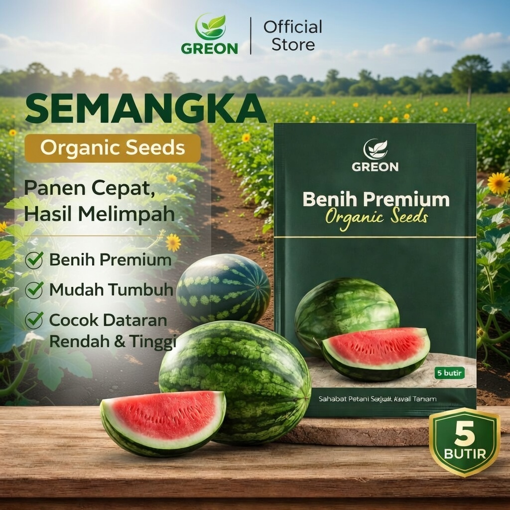 Benih Buah Semangka Tanpa Biji, Benih Unggul Buah Semangka Tanpa Biji Mudah Tumbuh Premium