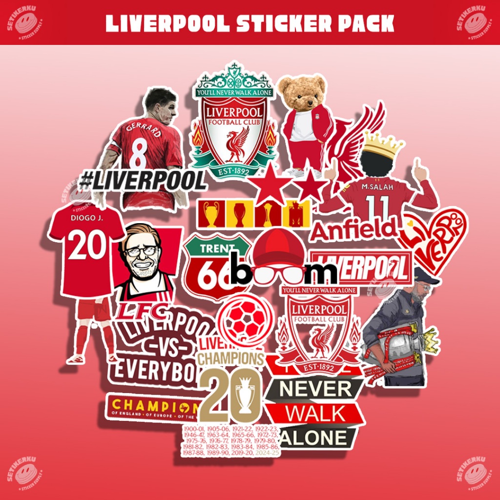 24pcs LIVERPOOL Sticker Pack | stiker klub sepak bola liverpool aesthetic