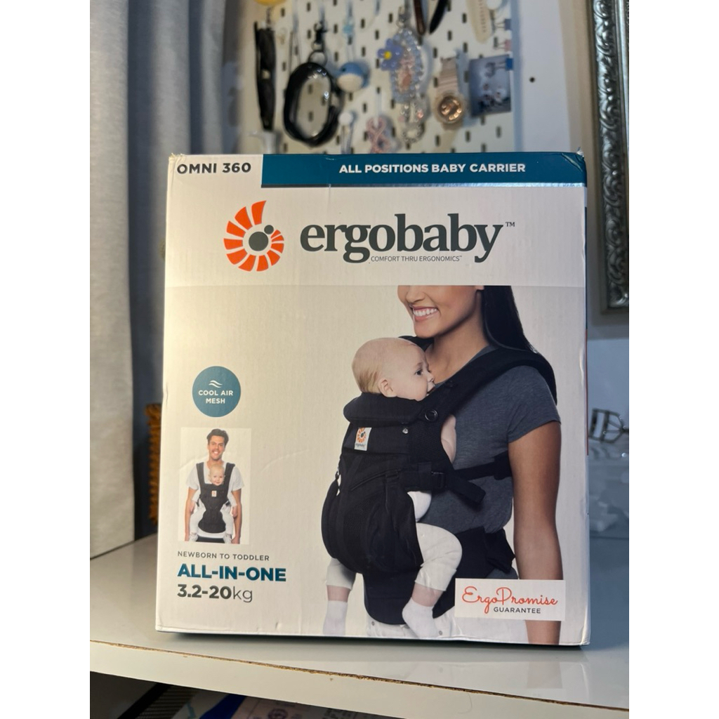 ERGOBABY OMNI 360 ALL POSITION BABY CARRIER - ONYX BLACK - Cool Air Mesh Newborn to Toddler 3.2-20 k