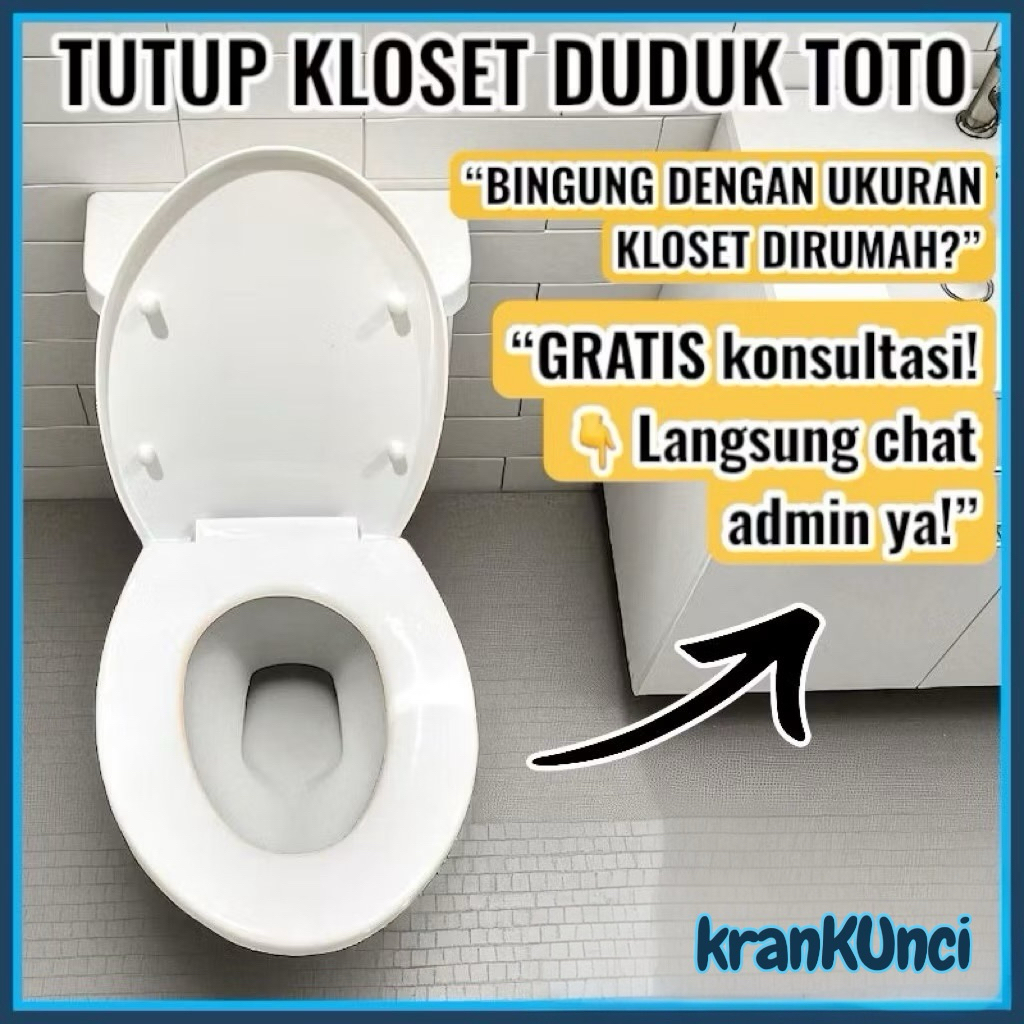 Tutup Kloset Model TOTO TEBAL Universal Dudukan Kloset Tutup Closet KOMPLIT 1 SET + ENGSEL KLOSET TO