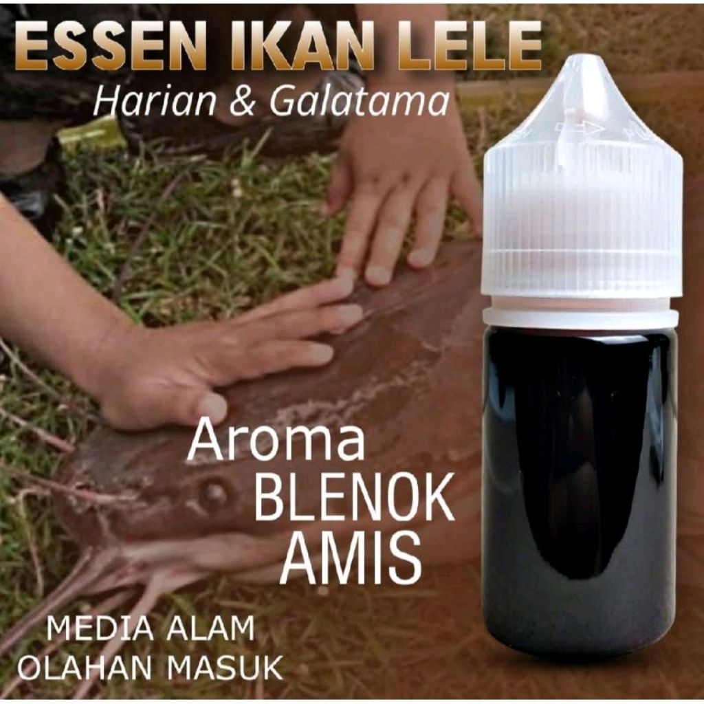 Essen Ikan Lele Aroma Amis Anyir Blenok Amis Warna Hitam Kemasan 30ml Paling Gacor, Essen Ikan Lele 