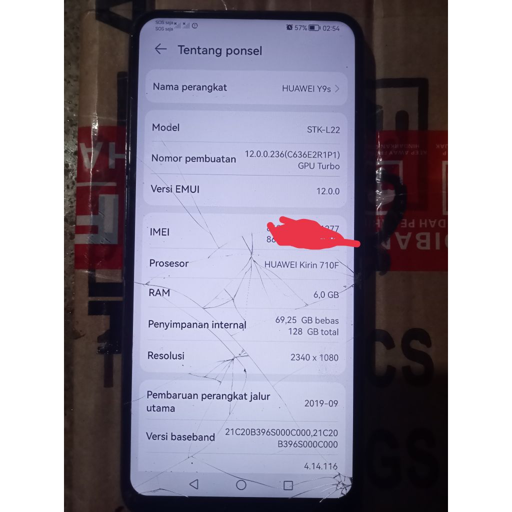 MESIN HUAWEI Y9S MINUS,HP UNIT