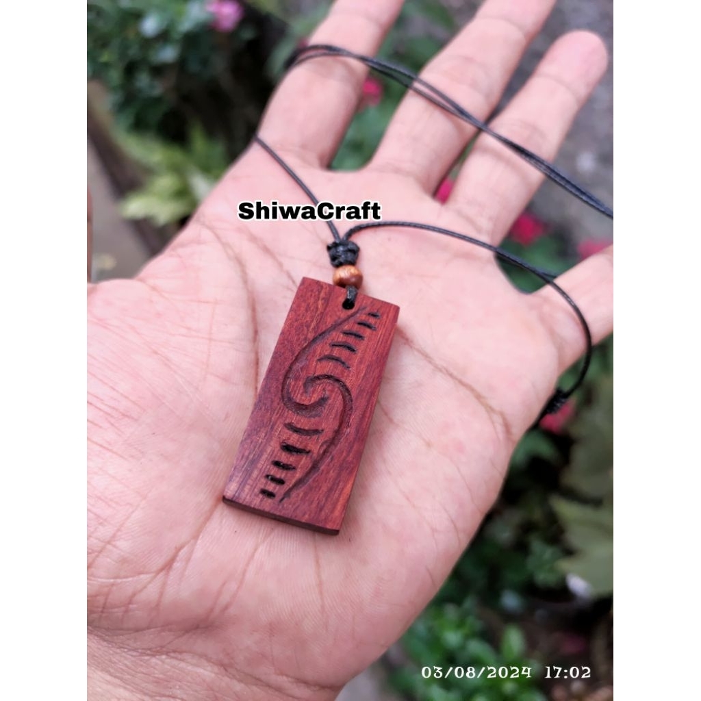 Kalung kayu nagasari ukir simple | kalung vintage | kalung etnik