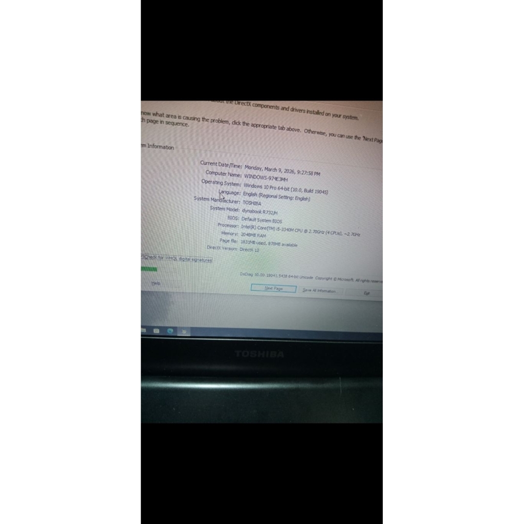 Laptop Dynabook R732