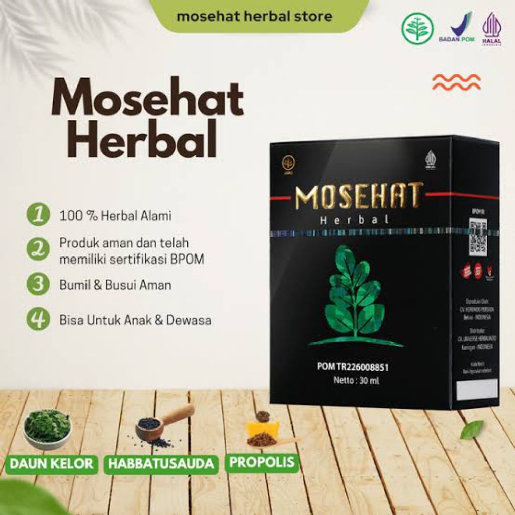 Mosehat Obat Herbal Ampuh Berkhasiat Prostat, Herbia, Wasir, Batu Empedu