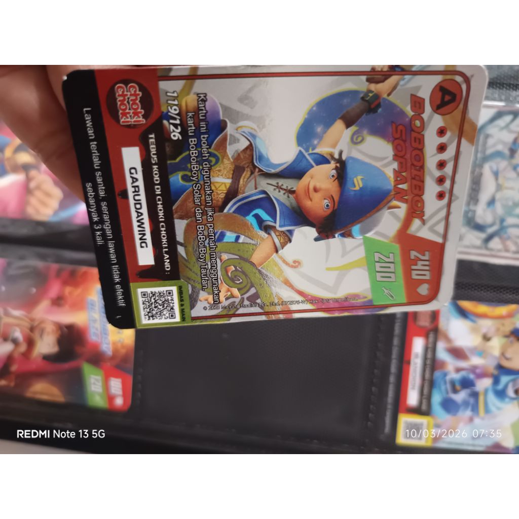 kartu boboiboy sopan edisi terbaru choki choki