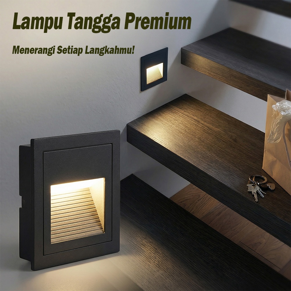 Lampu Tangga LED Persegi Step Lamp 3watt Cahaya 3000k