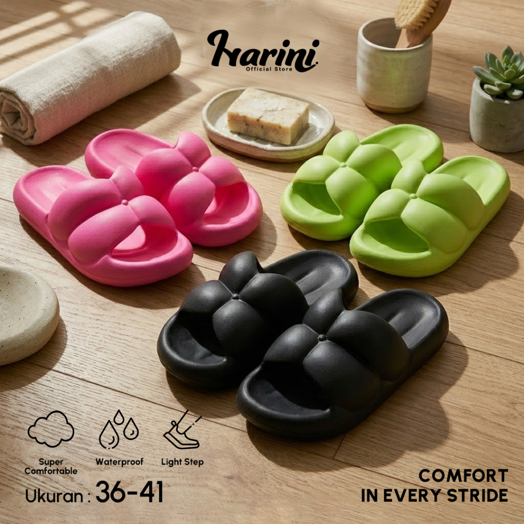 Sandal Slop Wanita Jelly Import Karet Lucu Perempuan Korea Women Shoes Flat Sandals 9010