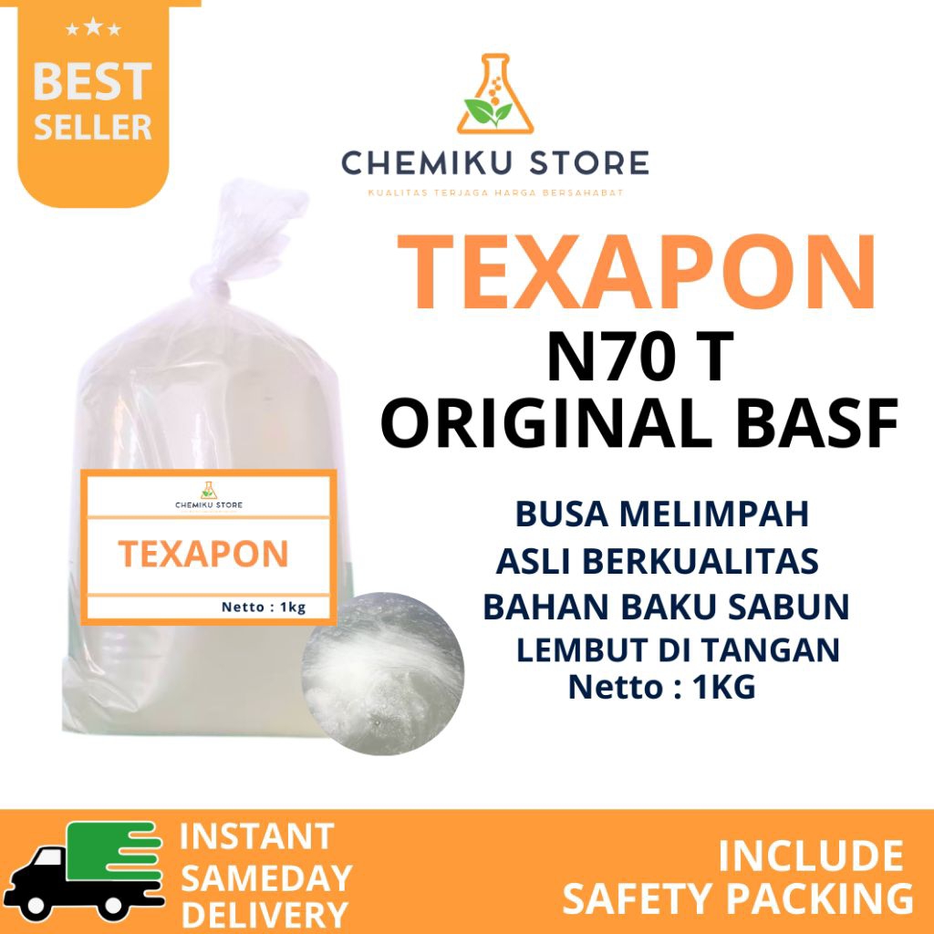 Texapon BASF 1KG  bahan dasar sabun cuci piring / teksapon basf / texapon basf / texapon basf bahan 