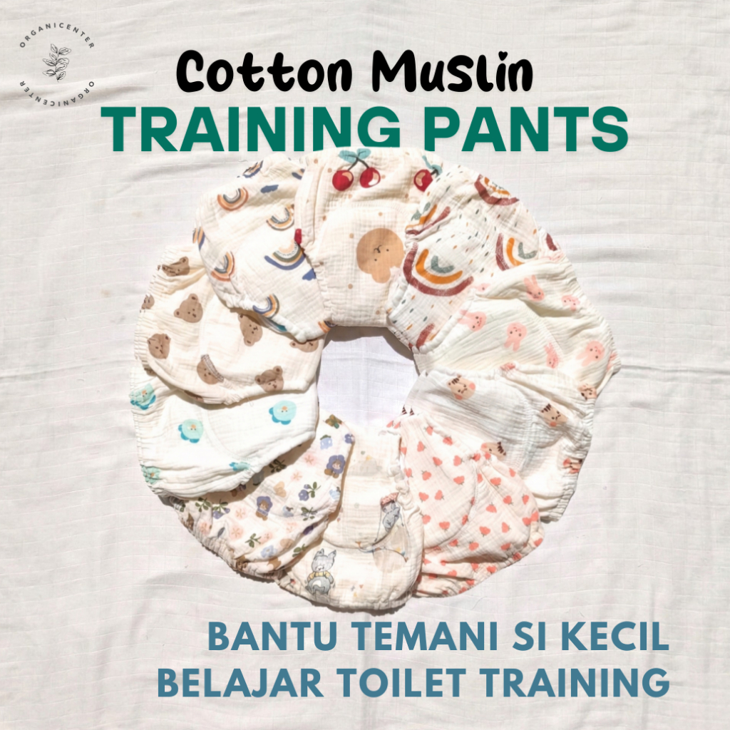 Training Pants Organicenter Premium Cotton Muslin Breathable 8 Layers Clodi Popok Kain Celana Dalam 