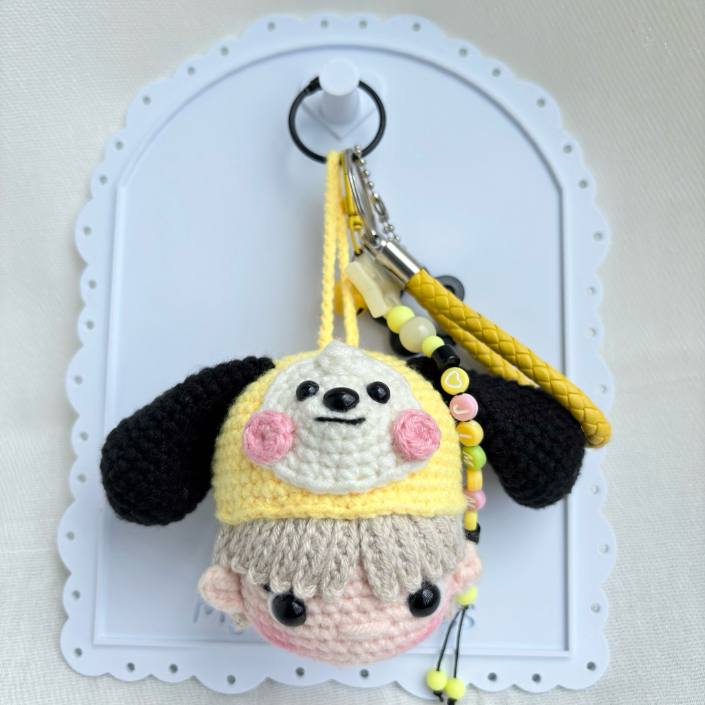 Gantungan Tas Kunci Boneka Rajut BT21 Crochet Handmade