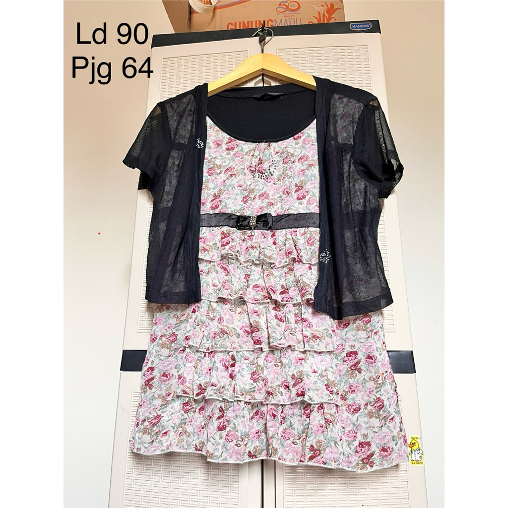 Preloved baju outer kombinasi layer bunga