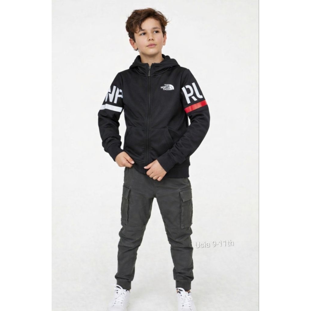 jaket gunung Outdoor anak by The N*rth F*ce hitam usia 9 - 11 tahun