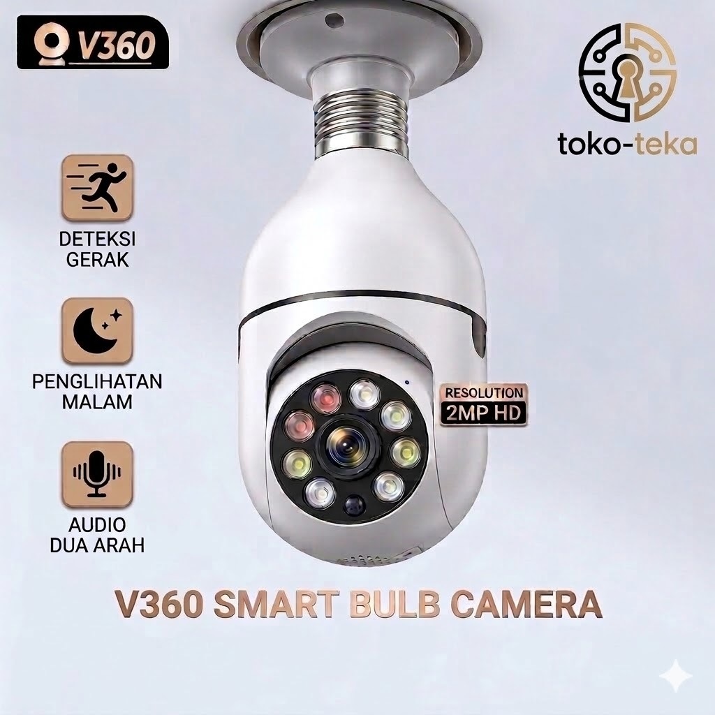 CCTV  Home Security IP Camera  V360 PRO Smart WiFi  Lampu 360 Degree PTZ View Anti Maling