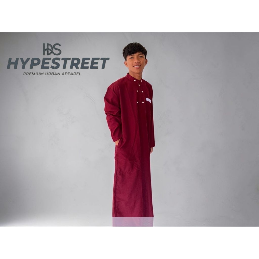 Jubah Muslim Pria SlimFit Basic Merah