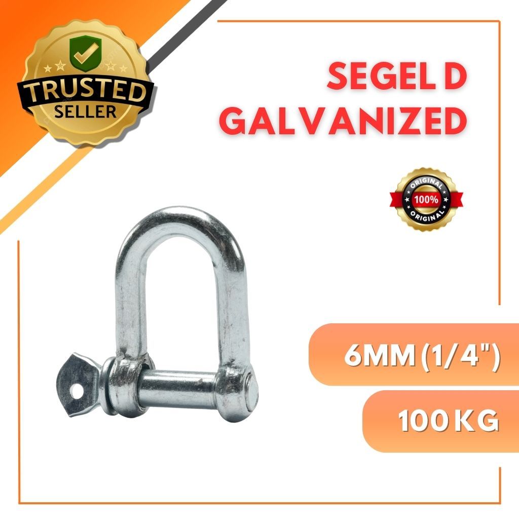 Segel D Galvanized 6MM, 8MM, 12MM, 16MM / Shackle D Galvanized 6MM, 8MM, 12MM, 16MM