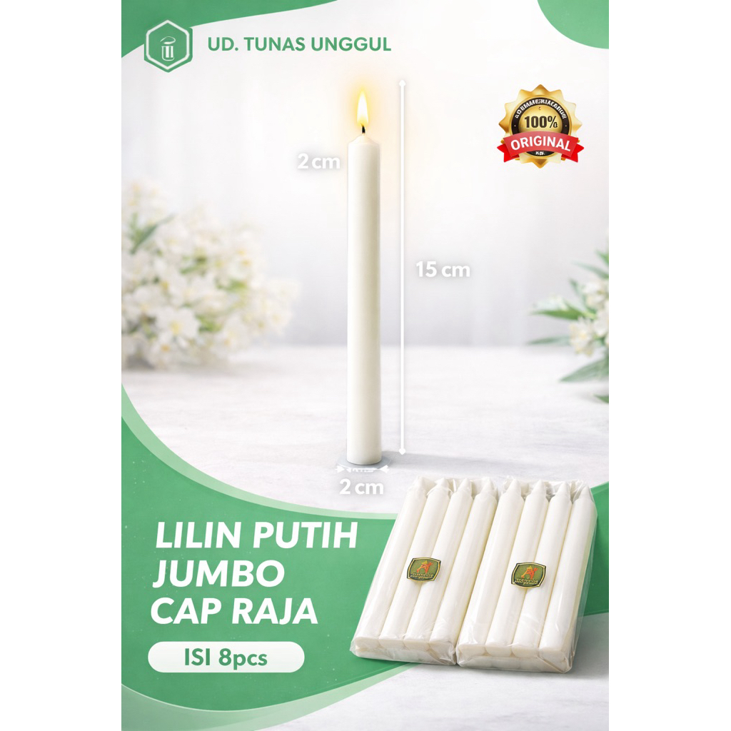 LILIN RAJA JUMBO 1pack isi 8 BATANG / LILIN MATI LAMPU