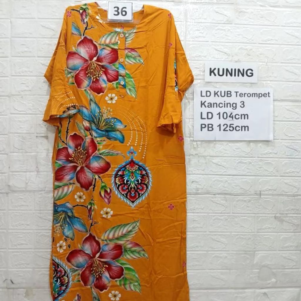 Daster Kencana Ungu Jumbo Label Biru Long Dress Muslim Longdress Lengan Panjang Trompet  Busui Murah
